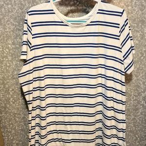 Woman Within White/Navy Stripe (size 2X)